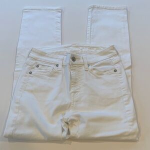 7 For All Mankind Kimmie Crop White Stretch Jeans Women’s Size 24 = Size 0